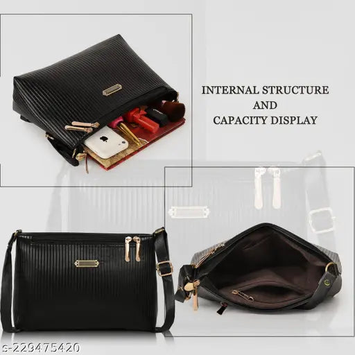 Gold chain strap slingbag with multiple compartments and a shoulder strap