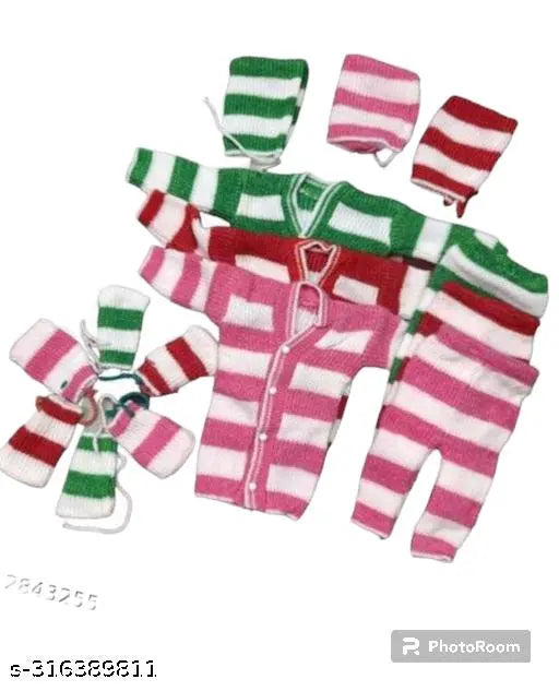 Modern wool striped funky boys sweaters, warm winter outfit for babies in 0-3 Months