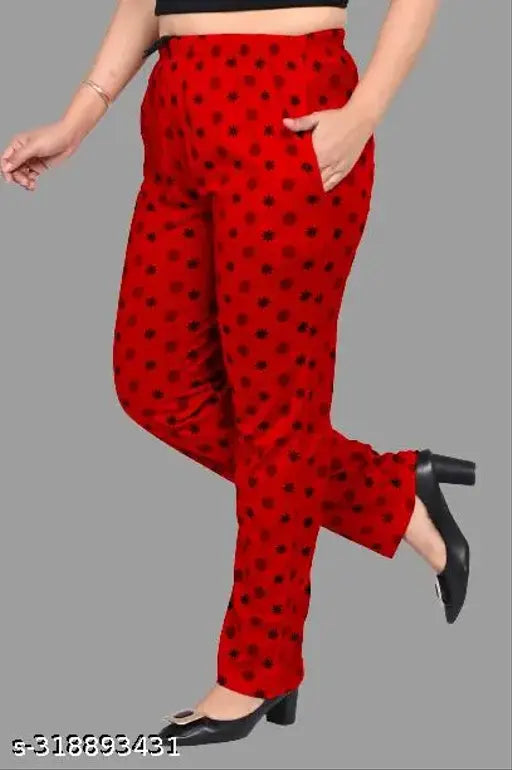 Red hosiery with patterned details, lower calf length, designed for women or girls