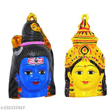 Metal Shiva Parvathi Face idols, Narayana Murti and Lakshmi Devi for pooja, home decoration. India origin