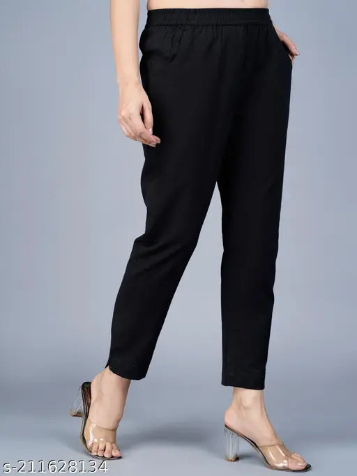 Navy blue and black women's cotton jogger pants