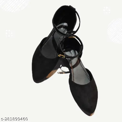 Black velvet Shoelezza ankle bellies, stylish women's trendy shoes for parties, office or casual wear