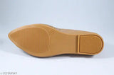 Trendy brown leather embellished bellies ballerinas for women & girls, versatile design perfect for college or evening wear