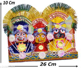 Handcrafted plastic Lord Jagannath Vesh decorative showpiece, 10cm tall for religious places or home temples