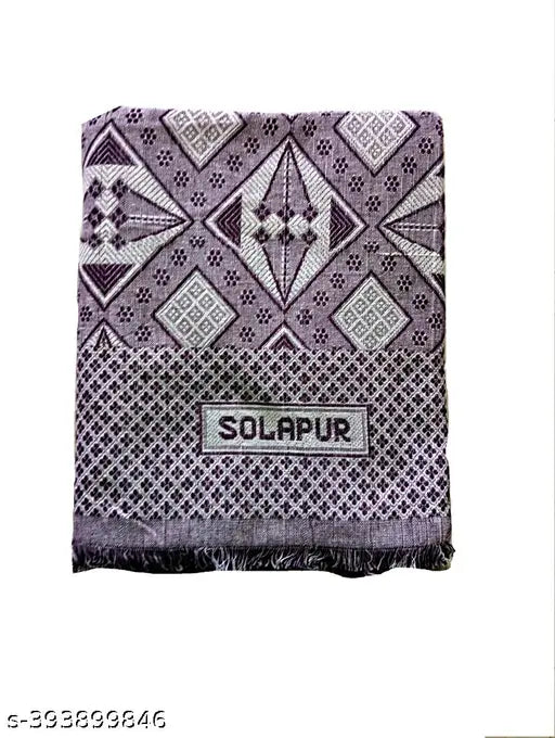 Double cotton Solapur Chaddar blankets, geometric print, 72x100 inches pack of 2 - premium quality, versatile usage, machine washable