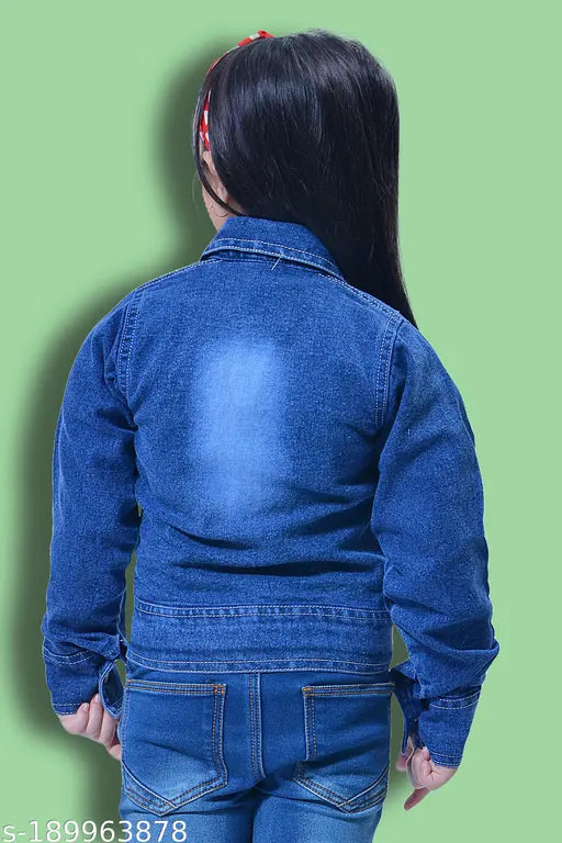 Kids' stretchable jeans-style jacket, trendy fashion forward design, pack of 1