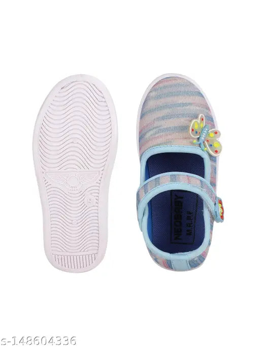 Pink and blue neoprene casual sandal with ballerina bells for girls aged 6 months to 4 years