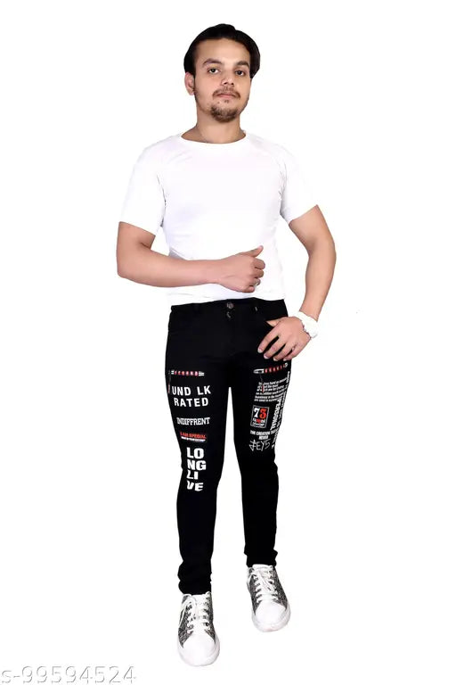 Men's solid denim attraction jeans, size 28x42, made in India