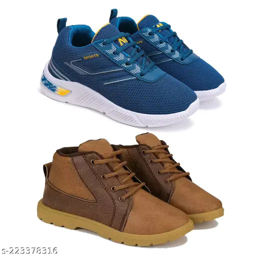 Blue Oricum sneakers, canvas upper, lace-up front, rubber sole