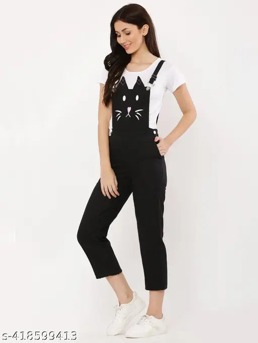Cotton blend printed jumpsuits, sleeveless, vibrant pattern, women's fashion, Indian origin