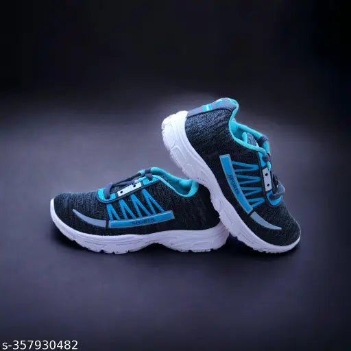 Sporty style sports shoes, boys shoes with blue stripes