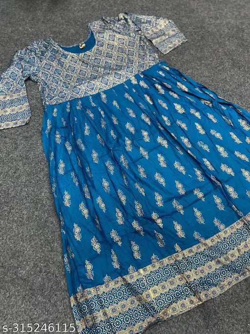 Blue anarkali kameez for women