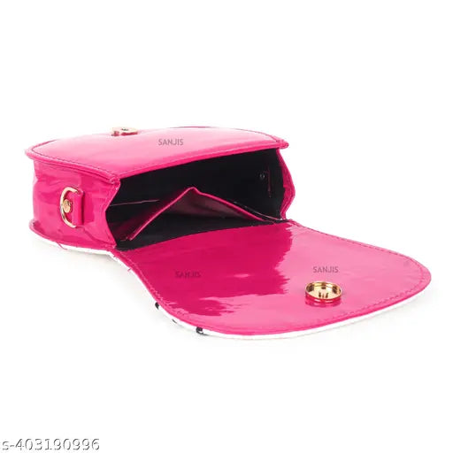 Trendy pink and black mini purse with matching sunglasses and hairband, girls' fashion accessory combo