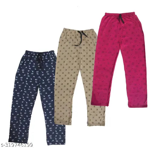 Track pants for women, black with white logo design, low waist, elastic waistband. Pack of 3