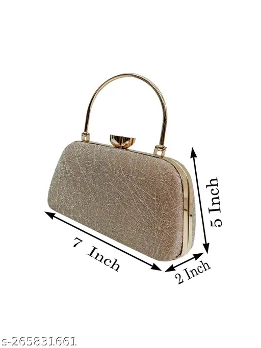 Fashionable casual sling handbag in gold for women, stylish crossbody design with short strap, suitable for evening events or parties