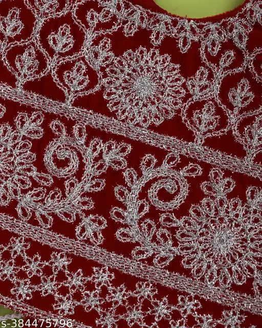 Trendy acrylic-top velvet lehenga choli with net dupatta (6-12 months), abstract printed design, India origin