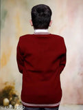 Maroon acrylic V-Neck sweater, school uniform for kids (5-14 years)