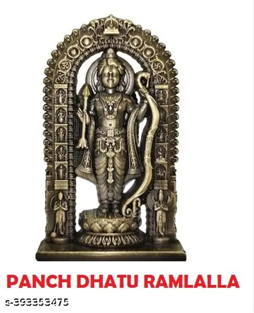 Golden Ramlalla Idol Showpiece, 35 x 3 x 15 inches brass Indian temple decor