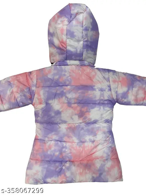 Purple tie-dye hooded jacket