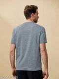 Multicolor printed cotton blend men's checked round t-shirt, soft and breathable for all-day comfort. Designed for smart casual wear, perfect for various outfits