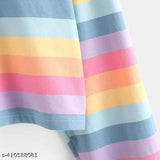 Rainbow striped long sleeve crop top in lycra, perfect for women. Multicolor fitted cropped pullover with buttons and lapel