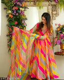 new fashion western dress for girls stylish dresses long full length Bollywood party wear one piece fancy latest frock ladies women wedding readymade trendy a line designer latest flare and fit gown dupatta set (NO BOTTOMWEAR)