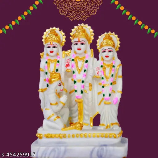 Poly Resin Ram Lakshman Sita Idol, Indian-made home decor or car dashboard accessory, approx. 8 cm x 13.5 cm x 18 cm in size