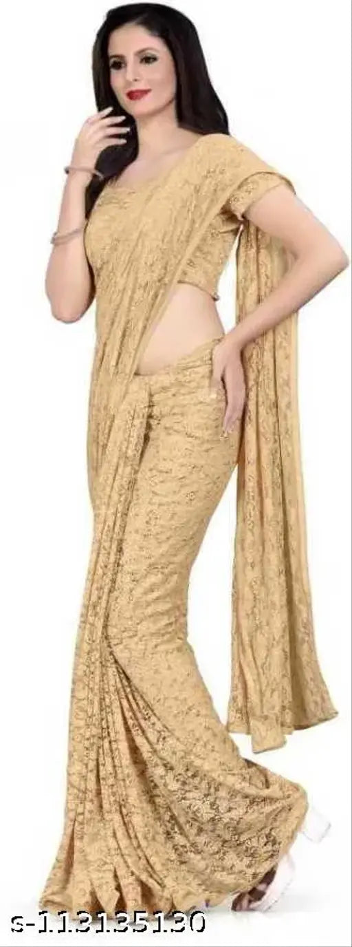 Embellished net saree ensemble in art silk, free size Indian traditional wear