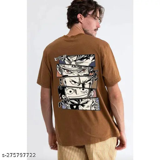 Men's oversized t-shirt with anime print