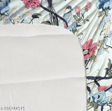Cotton floral-print superfine wooden fitted bedsheet, double/king size with 2 elastic pillow covers, made in India