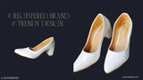 White PU ladies belly sandals for easy comfort, designed in India