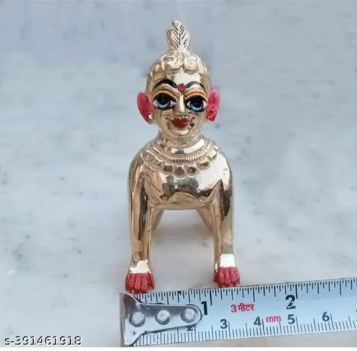 Brass, Indian-made, Shri Ji Mathura Baal Radha Rani 3" God Idol