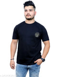Black Spunky Monkey Men Graphic Print Round Neck 100% Pure Cotton T-shirt, high-quality PC sinker fabric, perfect for casual wear
