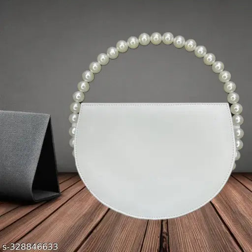 Classy, korean-style sling bag with pearl accents