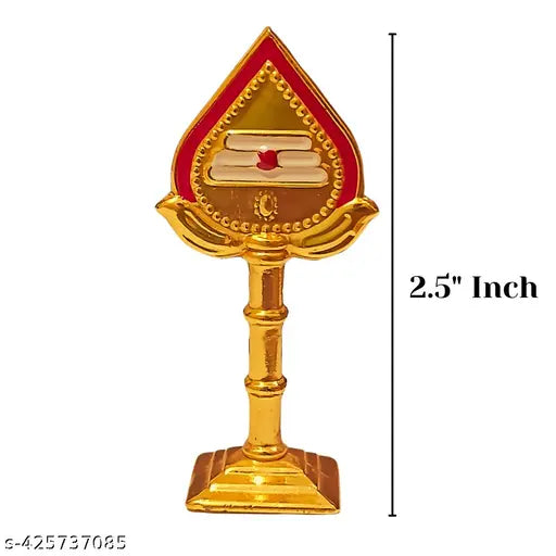 Golden Murugan vel metal religious idol for home decor and gifting, suitable for car dashboard, pooja room, office, or showpiece