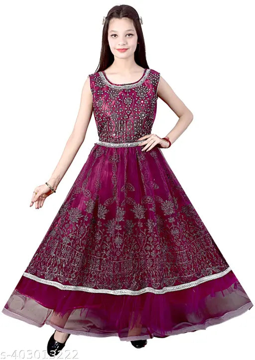 Embellished net party dress for girls (India), lightweight with unexpected quality, 10-16 years sizes, suitable for festive events