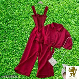 Solid poly crepe sleeveless jumpsuit, modern Indian fashion wear