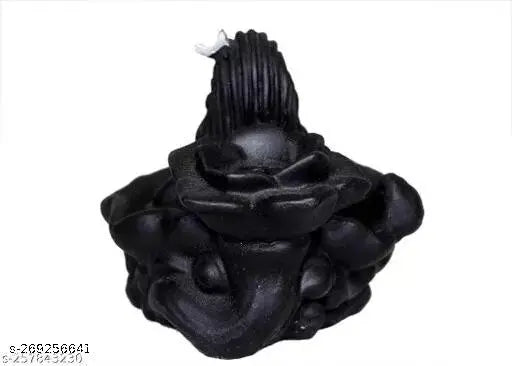 Aroma incense holder with smoke backflow feature, designed for use with Kamal Adiyogi branded incense cones. Made of glass-like material. Height 11cm. Ideal for showcasing on a tabletop or as a decorative piece in an office or home setting