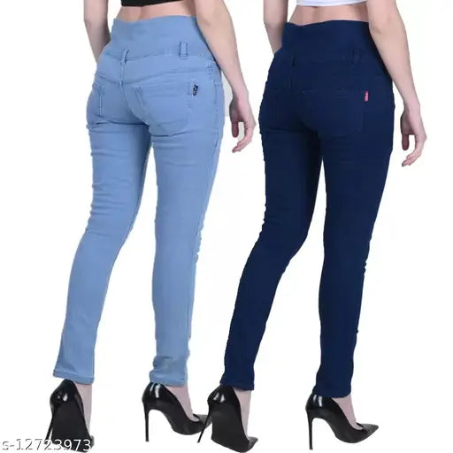 Sleeveless denim jumpsuits/dungarees in four sizes - self-design net pattern, premium quality women's casual wear from India