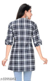 GMK Fashions cotton checked three-quarter sleeves top for women, India origin