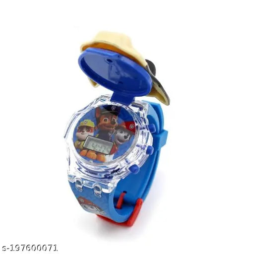 3D Action Figure Paw Patrol Face Based Toy Design Digital Glowing Watch with Disco Music and Blinking Lights for Kids | for Boys Girls- Good Birthday Return Gift