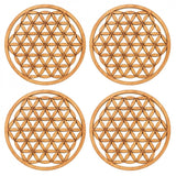 Brown wooden coaster set, 4 pieces
