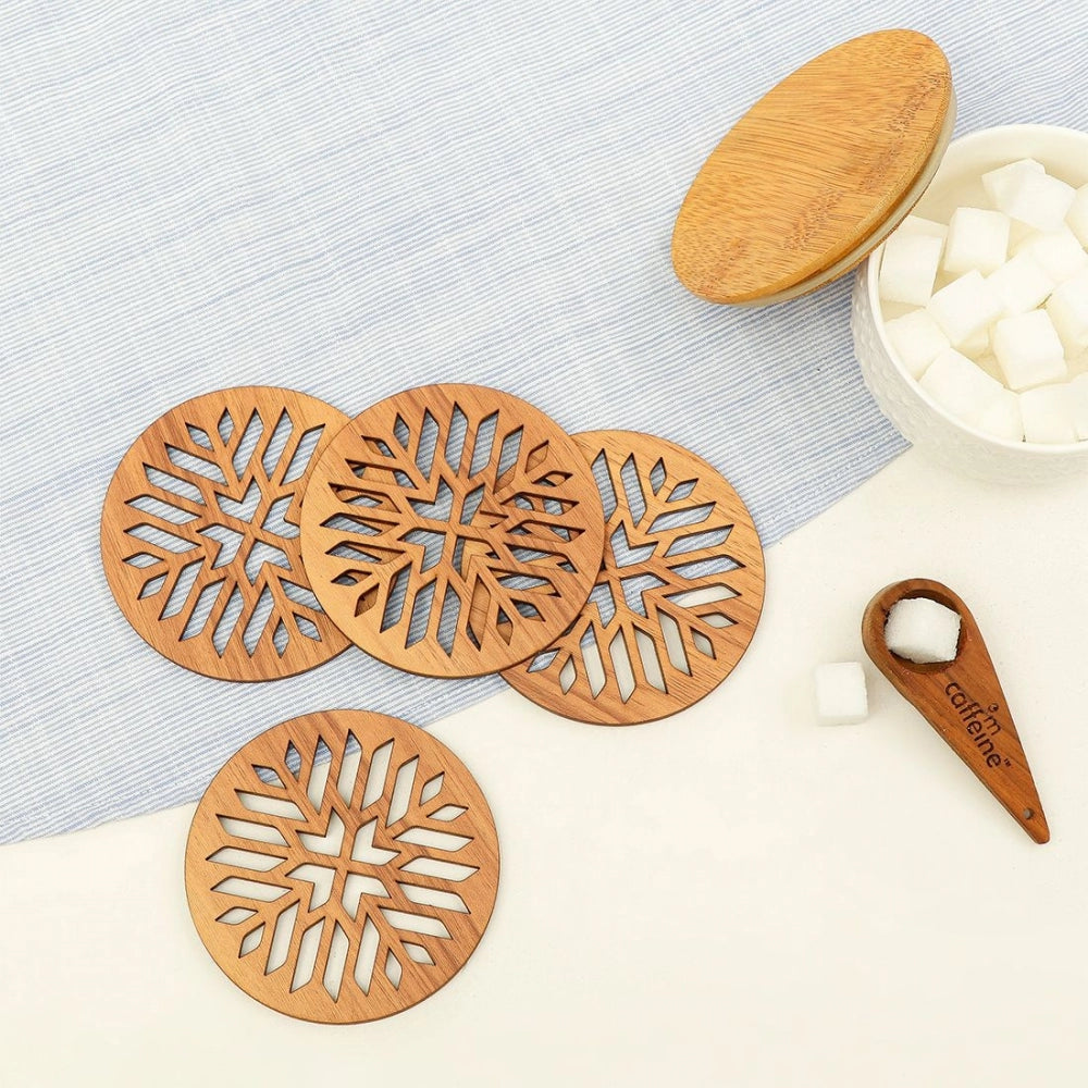 Wooden Coasters for Tea Coffee (Set of 4) - GillKart