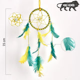 Dreamcatcher wall art, handmade with feathers and beads