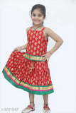 Pure Rayon lehenga choli with Jaipuri Rajasthani hand block booti print and golden lace work for toddlers