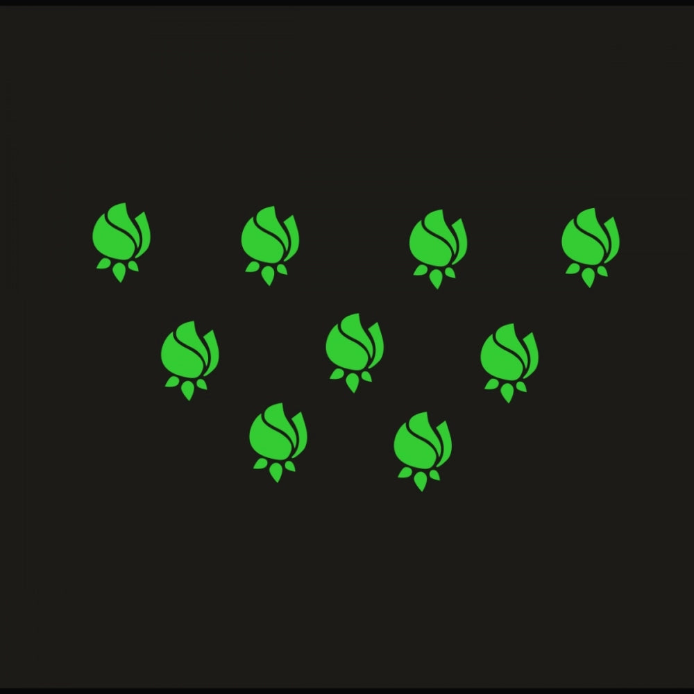 Green vinyl peel-and-stick wall decal, 56x31cm. Relaxing, calming, and energy-efficient radium design for dark rooms