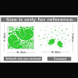 Green vinyl wall sticker with birds and stars, peel-and-stick installation for a 60x46cm decorative accent, enhancing calm bedroom ambiance