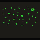 Green vinyl galaxy wall sticker, peel-and-stick design, 71x37cm, relaxing and calming decor