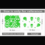 Green vinyl peel-and-stick wall decal, 50x31cm radium design for calming home decor