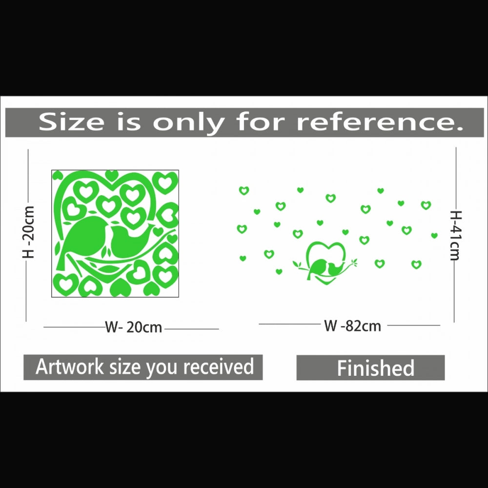 Green vinyl peel-and-stick radium wall decal, 82x41cm, creates a relaxing atmosphere without electricity